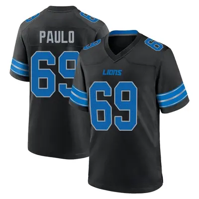 Men's Darrin Paulo Detroit Lions Alternate 2nd Jersey - Black Game