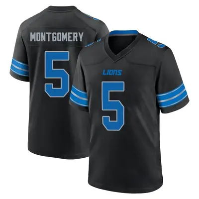 Men's David Montgomery Detroit Lions Alternate 2nd Jersey - Black Game