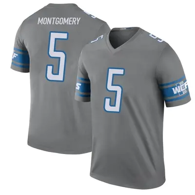 Men's David Montgomery Detroit Lions Color Rush Steel Jersey - Legend