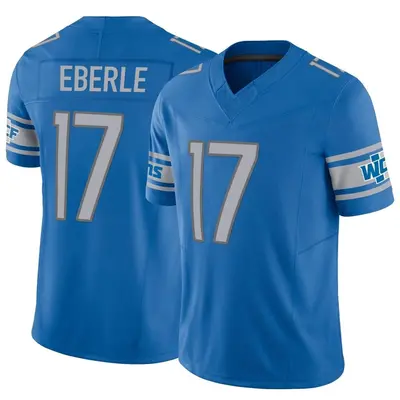 Dominik Eberle Detroit Lions Men's Black Name & Number Logo T-Shirt 