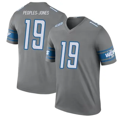 Men's Donovan Peoples-Jones Detroit Lions Color Rush Steel Jersey - Legend