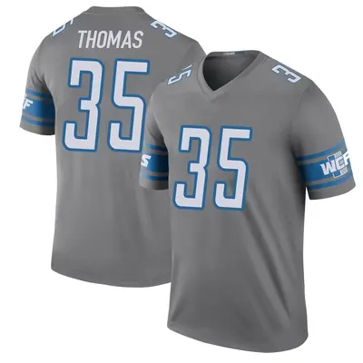 Men's Isaiah Thomas Detroit Lions Color Rush Steel Jersey - Legend