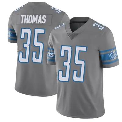 Men's Isaiah Thomas Detroit Lions Color Rush Steel Vapor Untouchable Jersey - Limited