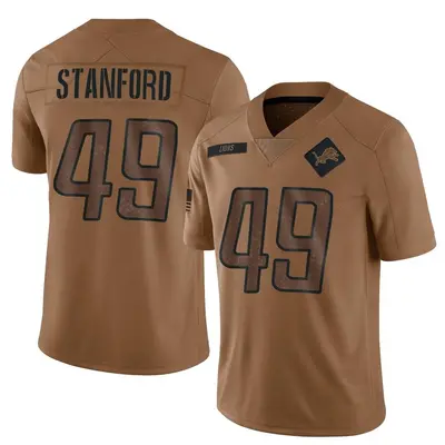 Men's Julian Stanford Detroit Lions 2023 Salute To Service Jersey - Brown Limited