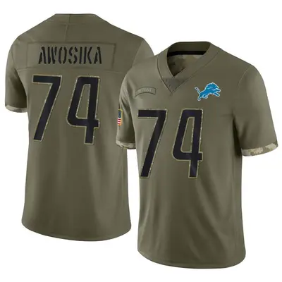 Men's Kayode Awosika Detroit Lions 2022 Salute To Service Jersey - Olive Limited