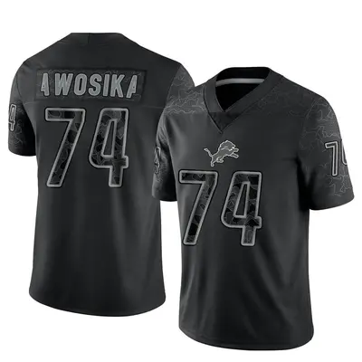 Men's Kayode Awosika Detroit Lions Reflective Jersey - Black Limited