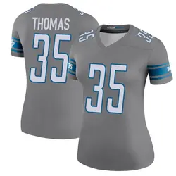 Women's Isaiah Thomas Detroit Lions Color Rush Steel Jersey - Legend