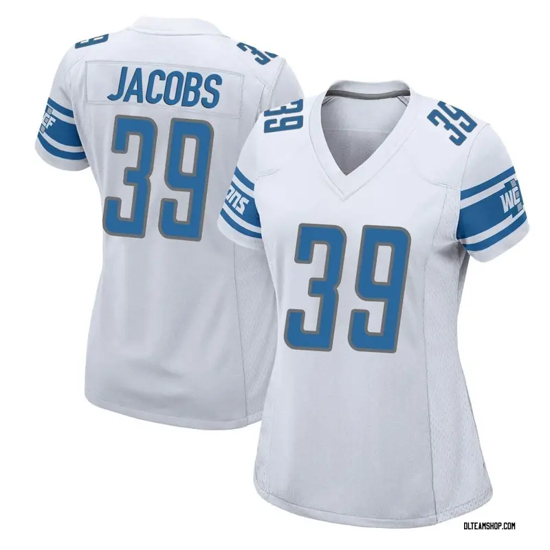 Men's Nike Jerry Jacobs Blue Detroit Lions Game Jersey