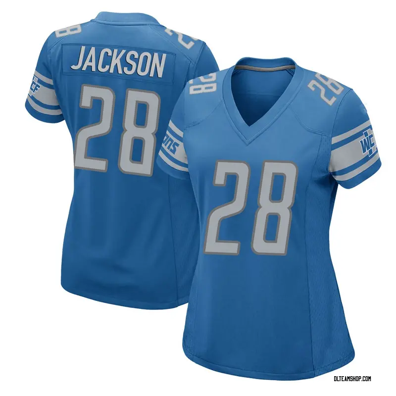 Women's Michael Jackson Detroit Lions Team Color Jersey - Blue Game
