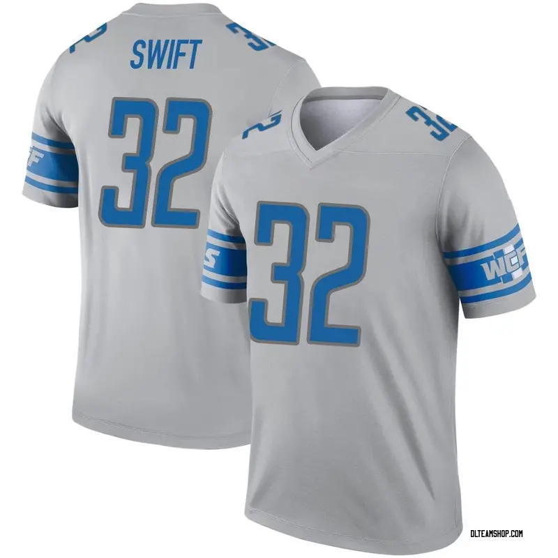 Youth Nike D'Andre Swift Steel Detroit Lions Game Jersey